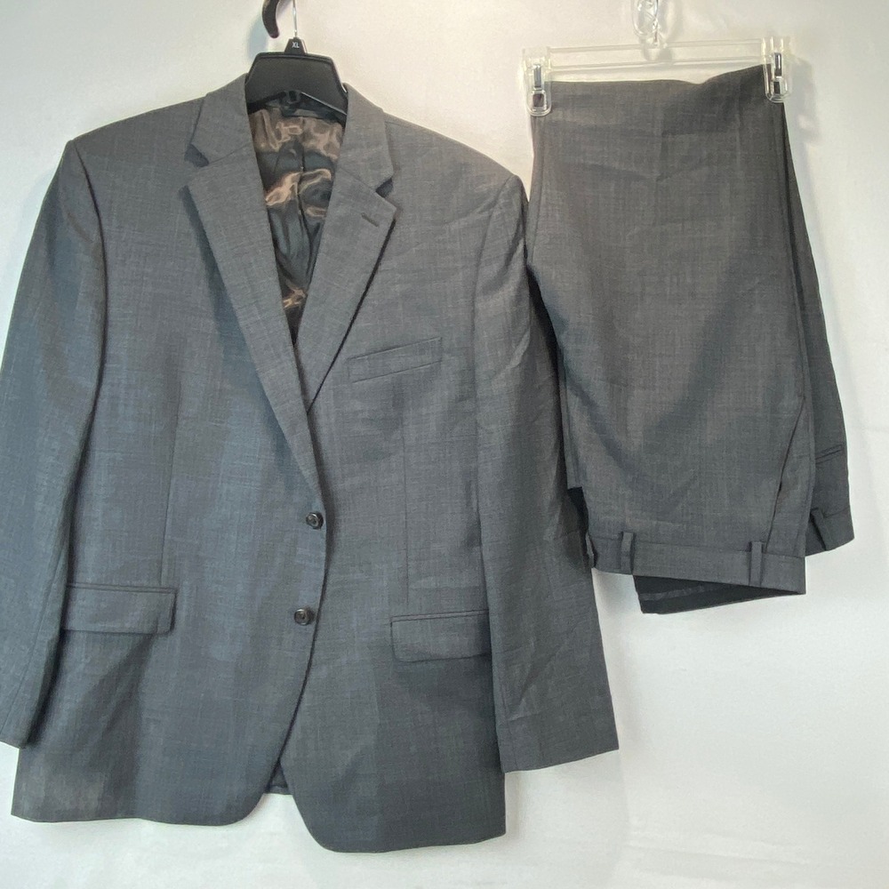 LRL Lauren Ralph Lauren Mens 46R 40x30 Grey 100% Wool 2-Piece Suit Blazer Pants